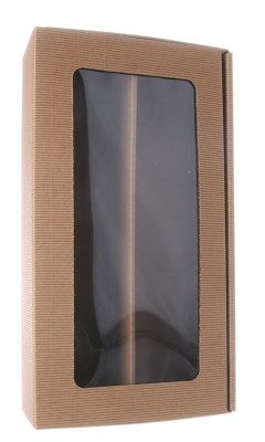 Darčeková krabica Natura s okienkom na 2 fľaše, 360x192x95 mm