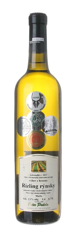 Peter Podola Rizling rýnsky 0,75L, r2021, vzh, bl, plsl