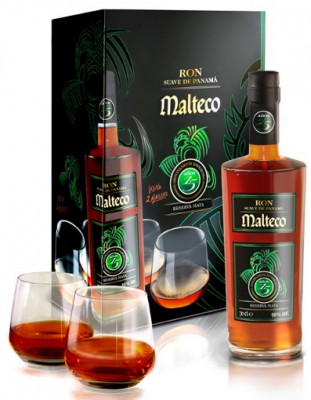Malteco Reserva Maya Aňos 15YO s 2 pohármi 40 % 0,7L, rum, DB