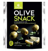 GAEA Olivový snack - zelené olivy bez kôstky s citrónom a oregánom, 65g,ochr