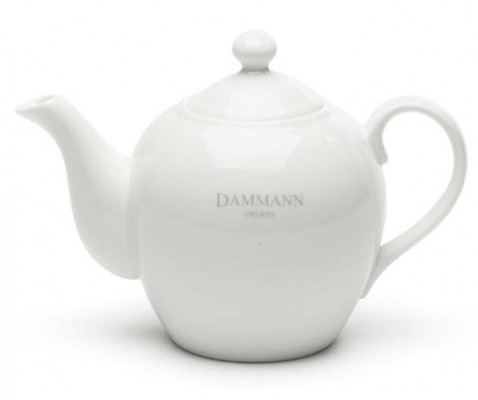 Dammann Fréres Čajník 0,6L, biely s logom Dammann  2424
