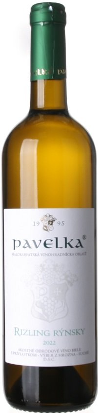 Pavelka Rizling rýnsky 0,75L, r2022, vzh, bl, su