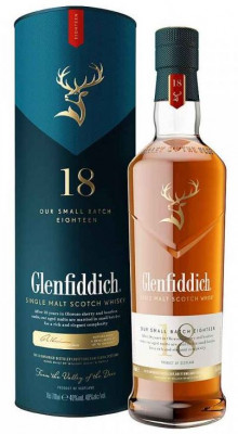 Glenfiddich Scotch 18YO whisky 40% 0,7L, whisky, DB