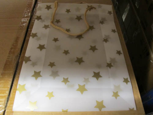 Darčeková taška priesvitná s hviezdičkami 260 x 100 x 350 mm