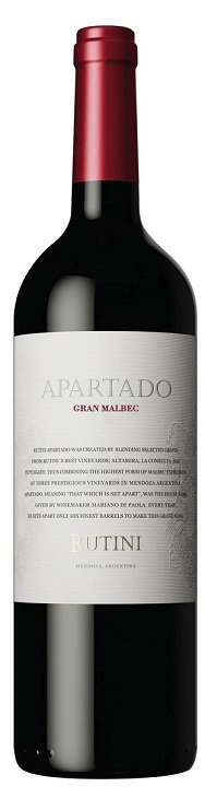 Rutini Apartado Gran Malbec 0,75L, r2021, cr, su