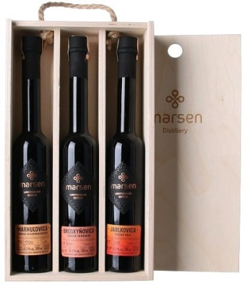 Marsen Darčekový set 3x0,2L Marhuľovica, Broskyňovica, Jablkovica 42,3% 0,6L, ovdest, DB