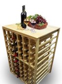 Wineplanet drevený stojan na víno / degustačný stolík MH-20150713 na 54 fliaš