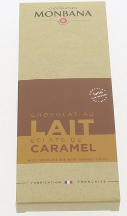 Monbana mliečna čokoláda s karamelovými lupienkami 100 g,mliecok