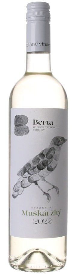 Berta Muškát žltý sparkling 0,75L, r2022, per, bl, plsu, sc