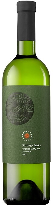 Karpatská Perla Rizling rýnsky Suchý vrch 0,75L, r2022, vin, bl, su
