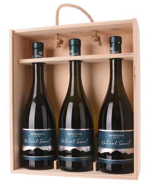 Ostrožovič Natural Sweet Muškát žltý, Lipovina, Furmint v DB, 3x0,75L (2,25L) 2,25L, bv, bl, sl, DB