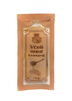 Včelí med kvetový- sáčok 15g. x100 ks