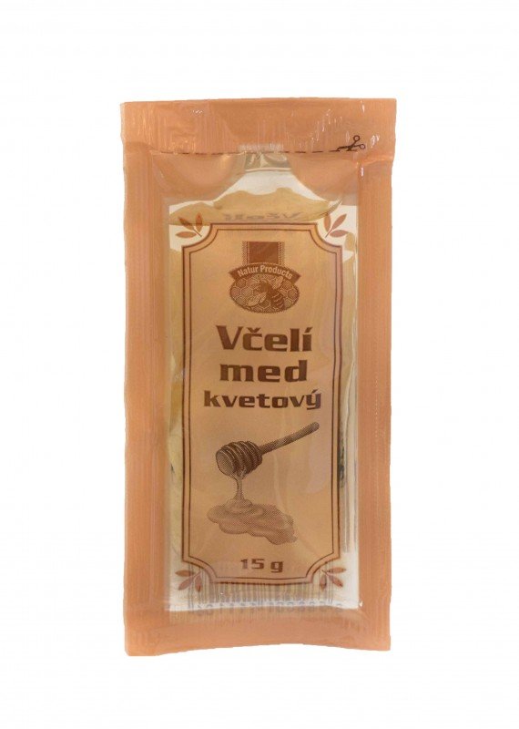 Včelí med kvetový- sáčok 15g. x100 ks