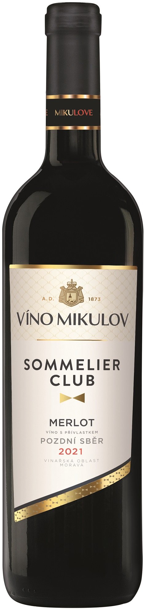 Víno Mikulov Sommelier Club Merlot 0,75L, r2021, nz, cr, su