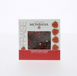 Monbana Horká čokoláda s jahodami, 80g,tmacok
