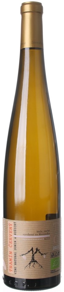 VÍNO NATURAL Domin & Kušický Tramín červený BIO 0,75L, r2023, bl, su