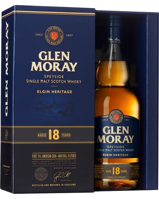 Glen Moray Elgin Heritage 18YO whisky 47,2% 0,7L, whisky, DB