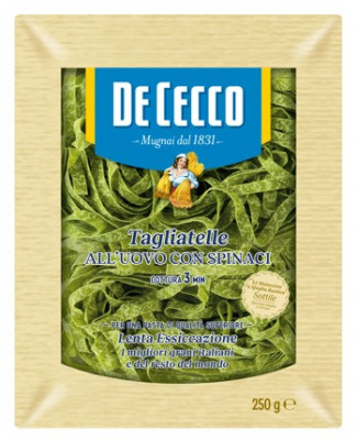 DE CECCO semolinové vaječné cestoviny so špenátom Tagliatelle n°107, 250 g
