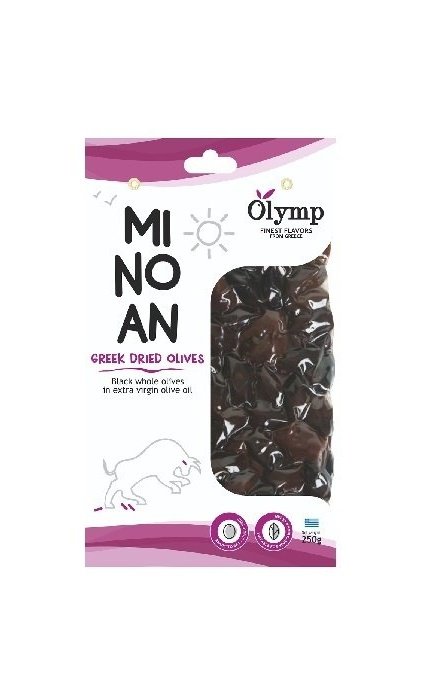 OLYMP Sušené čierne olivy s kôstkou  250g,vako