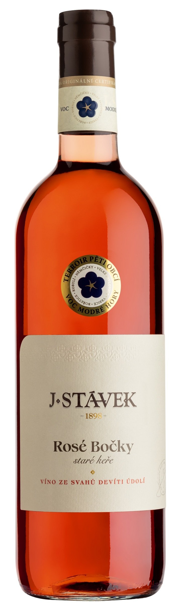 J. STÁVEK Rosé Bočky V.O.C, Staré keře, BIO 0,75L, r2023, ruz, su