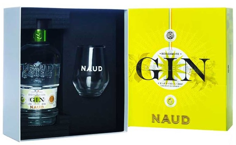 Naud french gin s pohárom, 44% 0,7L, gin