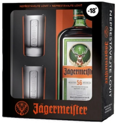 Jägermaister Bylinný Likér 35% + Box + Poháre 0,7L, DB