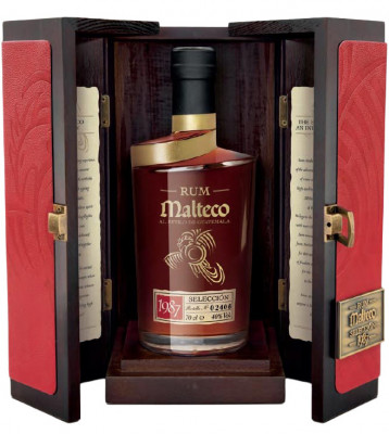 Malteco Selección 40% v drevenom boxe 0,7L, r1987, rum, DB