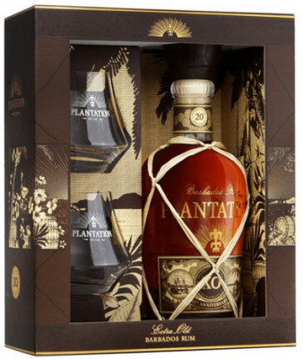 Plantation XO Rum 20th Anniversary + 2 poháre 40% 0,7L, DB