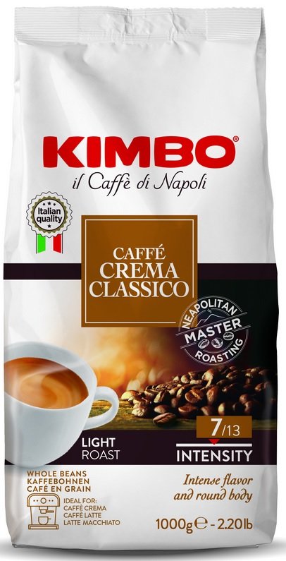 Kimbo Retail Caffé Crema Classico 1000g, zrnzm, ochr