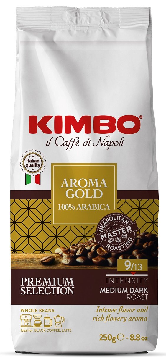 Kimbo Retail Aroma Gold 100% Arabica 250g,zrn, ochr