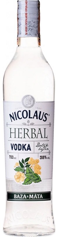 Nicolaus Herbal Vodka Baza a Mäta 38% 0,7L, vodka