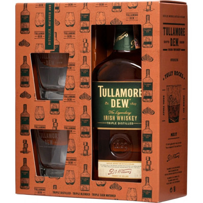 Tullamore Dew Dew Whisky 40% + Box + Poháre 0,7L, DB