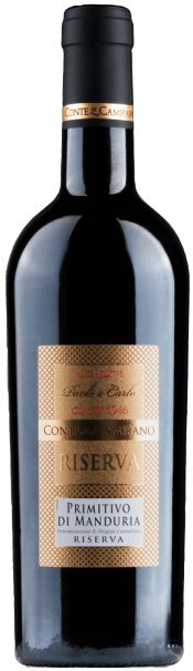 Conte Di Campiano Primitivo Di Manduria Riserva 0,75L, DOC, r2022, cr, su