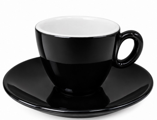 Espresso šálka s podšálkou, čierna, bez loga