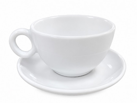 Cappuccino šálka s podšálkou, biela, bez loga
