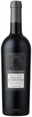 Conte Di Campiano Primitivo Di Manduria 0,75L, DOC, r2025, cr, su