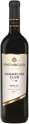 Víno Mikulov Sommelier Club Merlot 0,75L, r2021, nz, cr, su