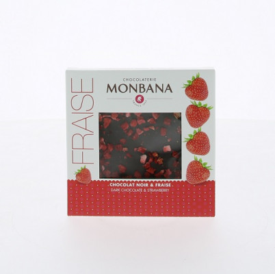 Monbana Horká čokoláda s jahodami, 80g,tmacok
