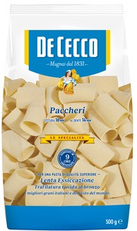 DE CECCO semolinové cestoviny Paccheri, 500 g