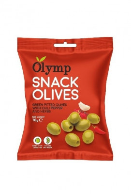 OLYMP Olivový snack - zelené olivy chilli – bylinky 70g,ochr