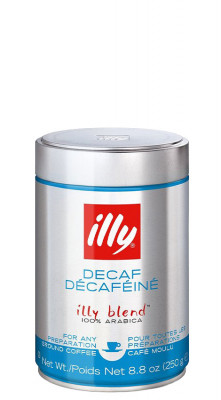 illy Káva mletá bezkofeínová 250g,dekof, plech