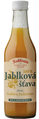 Kukkonia prírodná jablková šťava Golden Delicious 0,25L, sklo