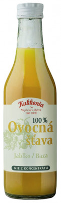 Kukkonia prírodná šťava jablko-baza 0,25L, sklo