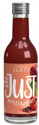 JUST APPLES&HERBS prírodná šťava jablko-granátové jablko 0,25L, sklo