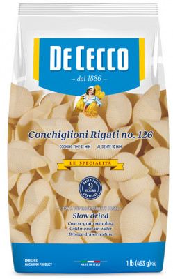 DE CECCO semolinové cestoviny Conchiglioni Rigati, 500 g
