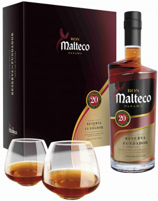 Malteco Reserva Del Fundador 20YO  40 % s 2 pohármi 0,7L, rum, DK