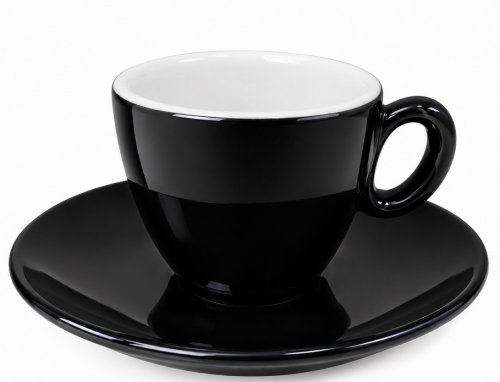 Espresso šálka s podšálkou, čierna, bez loga