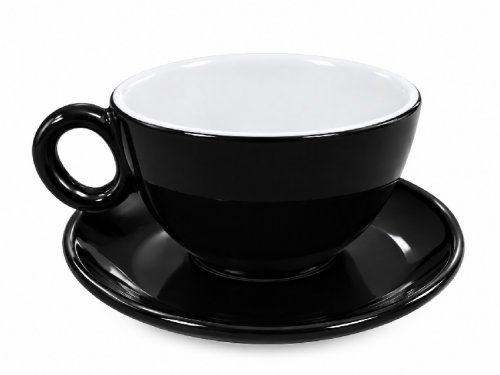 Cappuccino šálka s podšálkou, čierna, bez loga