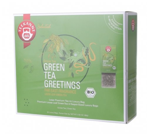 Teekanne Luxury Bag Green Tea Greetings BIO 20 x 4 g,bylcaj