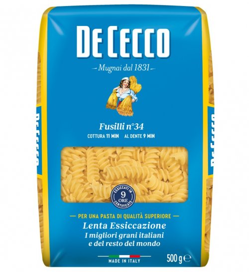 DE CECCO semolinové cestoviny Fusilli N34, 500 g